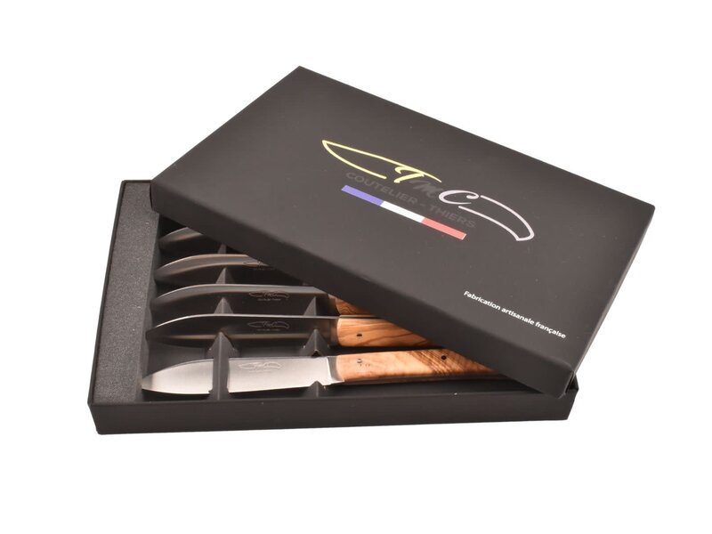 TMC 6 steakmessen 'Zen' - olijfhout