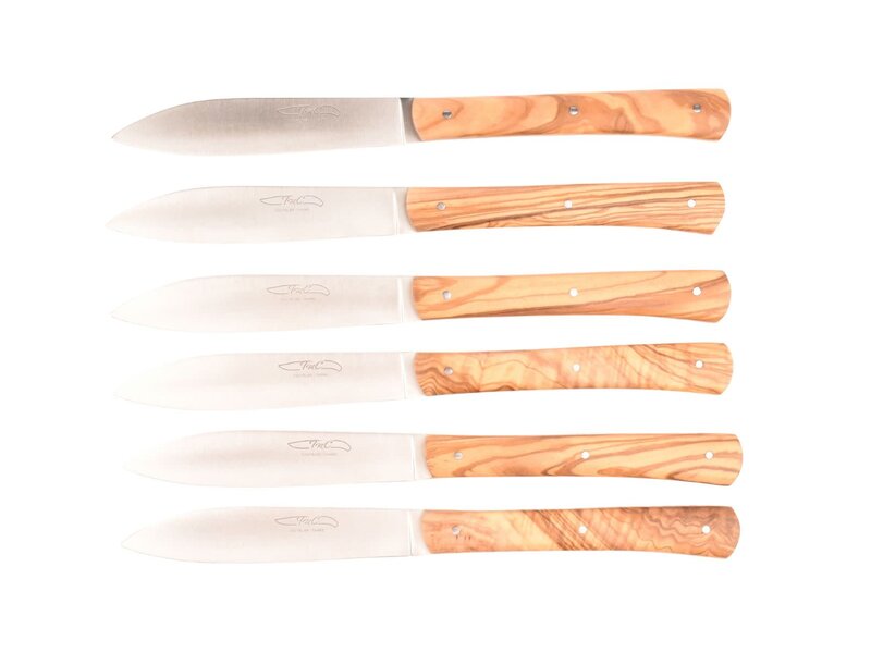 TMC 6 steakmessen 'Zen' - olijfhout