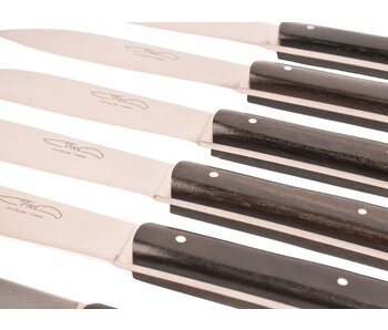 TMC 6 steakmessen 'Zen' - ebbenhout