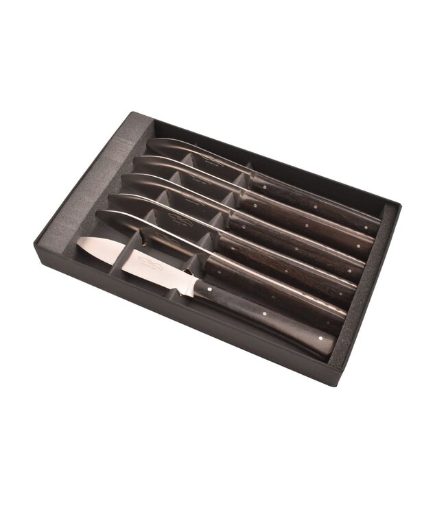 TMC 6 steakmessen 'Zen' - ebbenhout