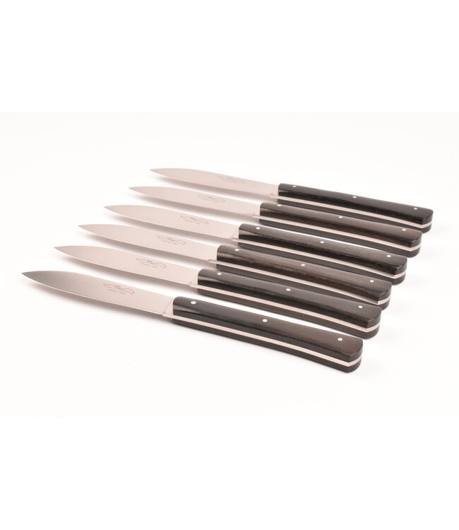 TMC 6 steakmessen 'Zen' - ebbenhout