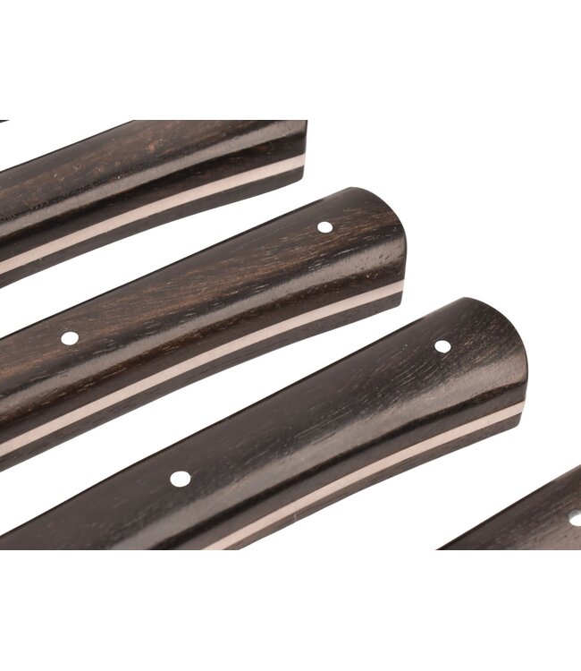 TMC 6 steakmessen 'Zen' - ebbenhout