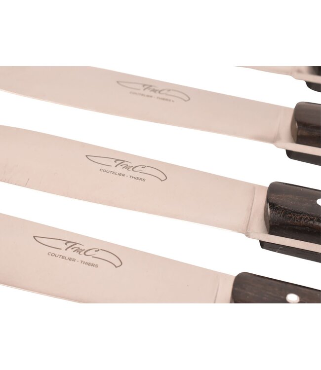 TMC 6 steakmessen 'Zen' - ebbenhout