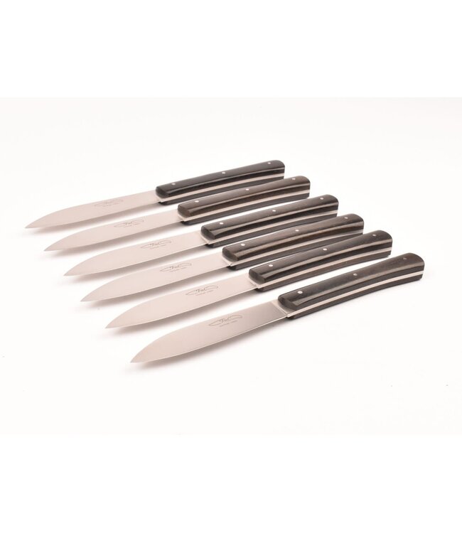 TMC 6 steakmessen 'Zen' - ebbenhout