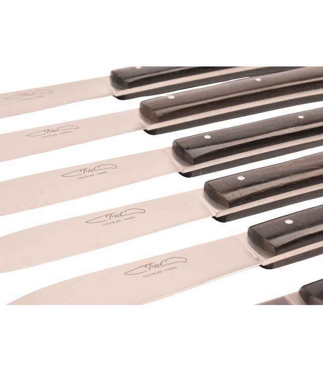 TMC 6 steakmessen 'Zen' - ebbenhout