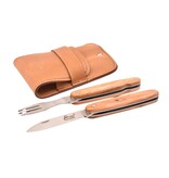 Goyon-Chazeau Navette picknickset met mes en vork - olijfhout