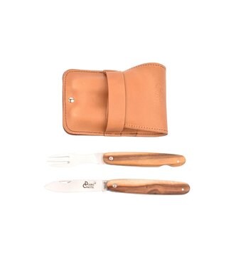 Goyon-Chazeau Navette picknickset met mes en vork - pistache