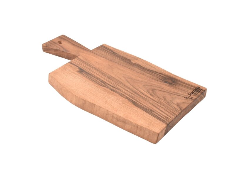 Laguiole en Aubrac plank in notelaar met handvat - S - 39,5x15cm (lxb)