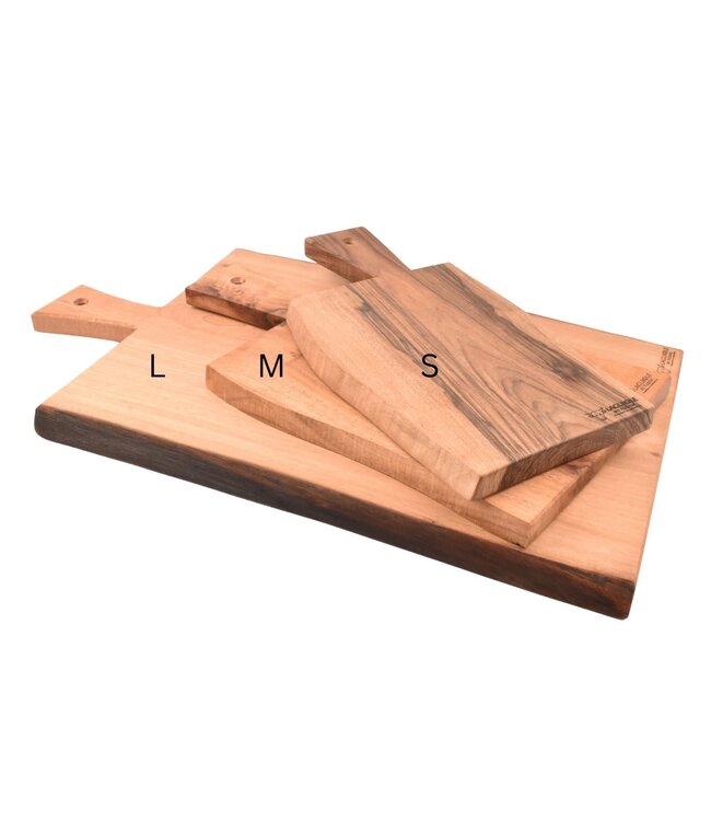 Laguiole en Aubrac plank in notelaar met handvat - S - 39,5x15cm (lxb)
