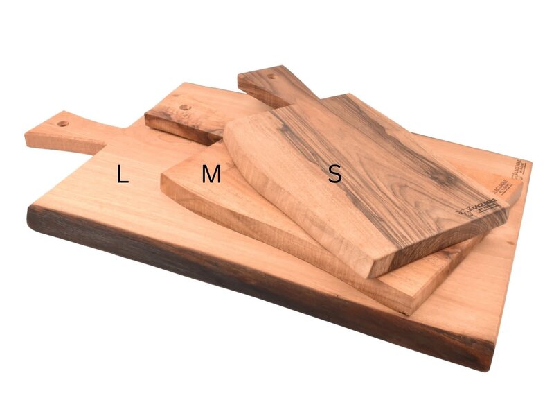 Laguiole en Aubrac plank in notelaar met handvat - L - 60x35cm (lxb)