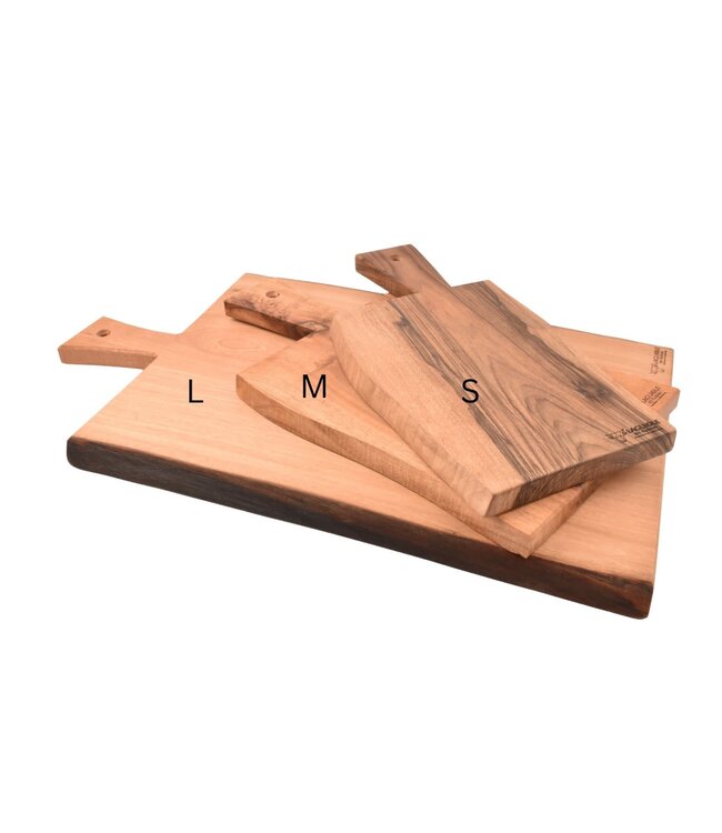 Laguiole en Aubrac plank in notelaar met handvat - L - 60x35cm (lxb)