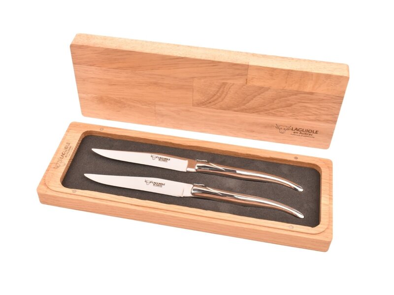 Laguiole en Aubrac 2 steakmessen rvs - glanzend