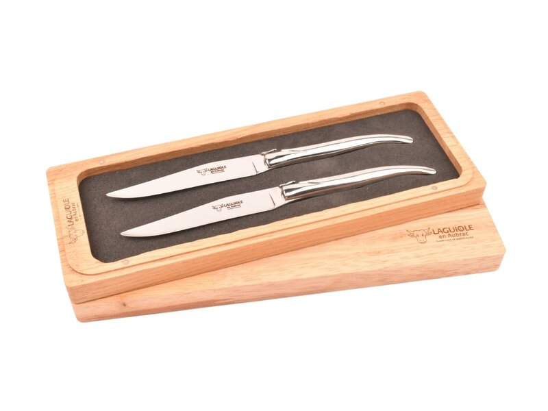 Laguiole en Aubrac 2 steakmessen rvs - glanzend