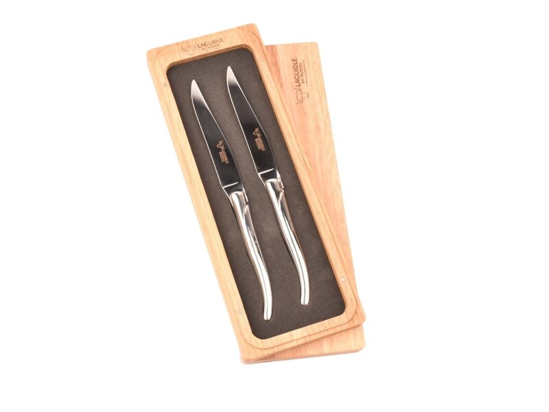 Laguiole en Aubrac 2 steakmessen rvs - glanzend