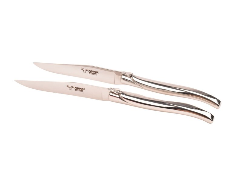 Laguiole en Aubrac 2 steakmessen rvs - glanzend