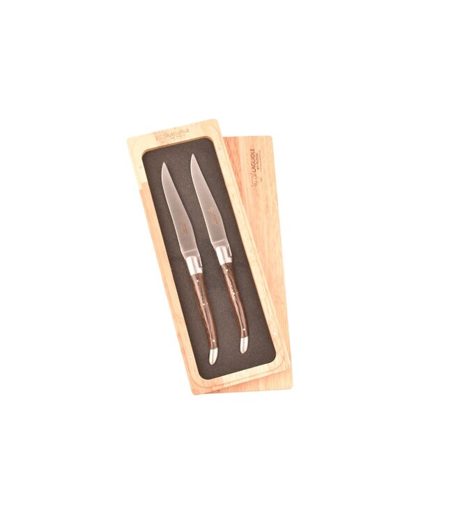 Laguiole en Aubrac 2 steakmessen wenge - mat