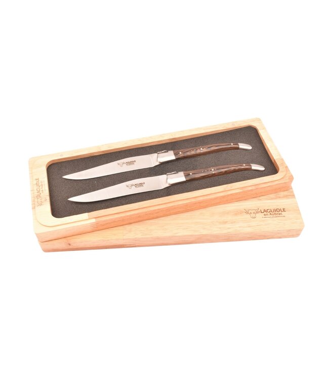 Laguiole en Aubrac 2 steakmessen wenge - mat