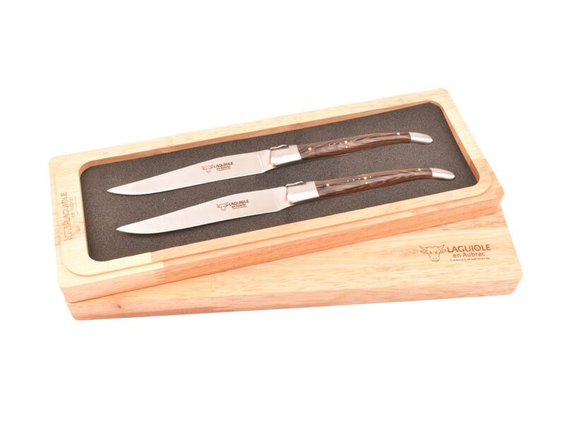 Laguiole en Aubrac 2 steakmessen wenge - mat