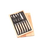 Laguiole en Aubrac 6 steakmessen berk naturel - glanzend
