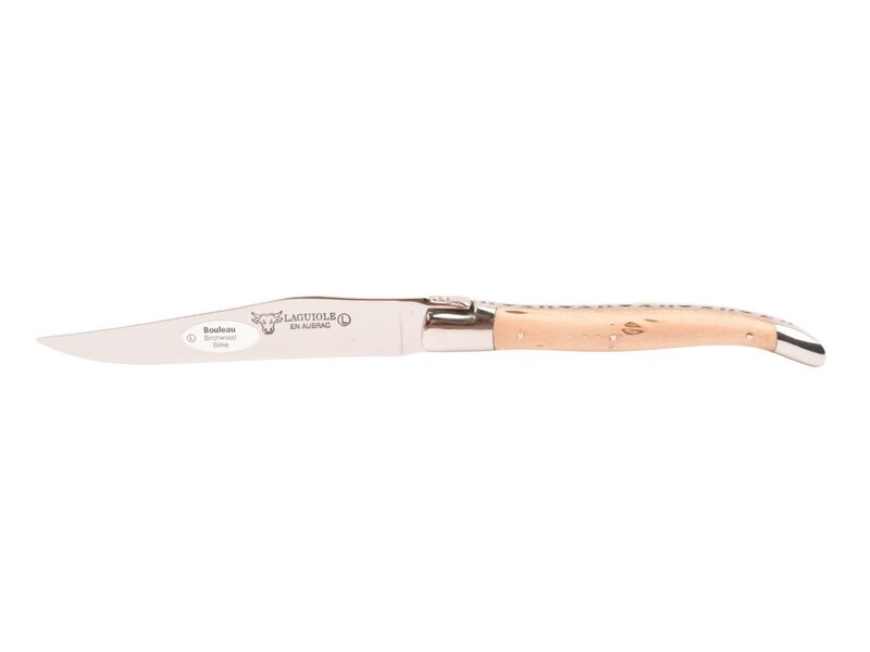 Laguiole en Aubrac 6 steakmessen berk naturel - glanzend