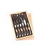 Laguiole en Aubrac 6 steakmessen diverse houtsoorten/paperstone - mat