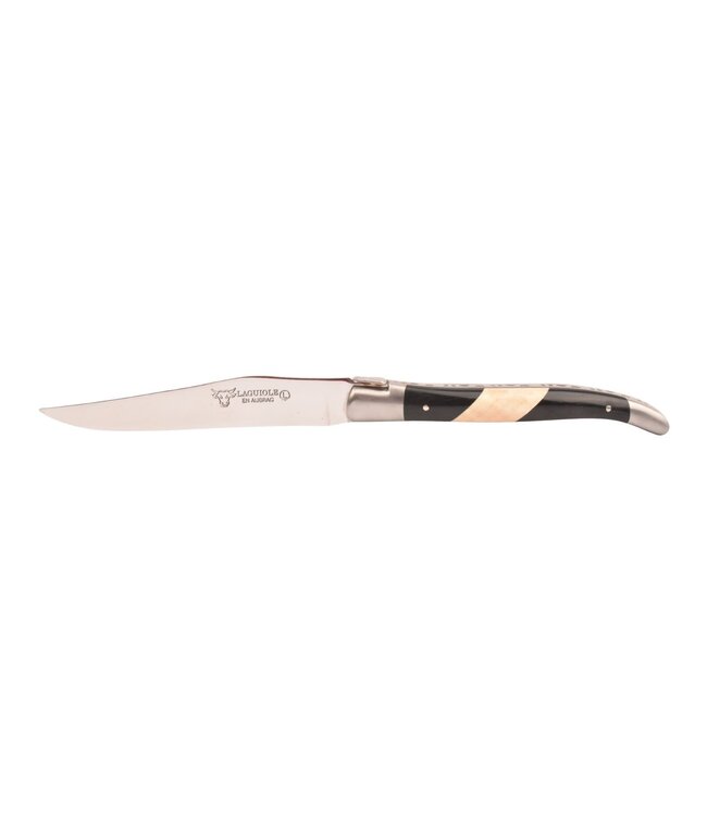 Laguiole en Aubrac 6 steakmessen diverse houtsoorten/paperstone - mat