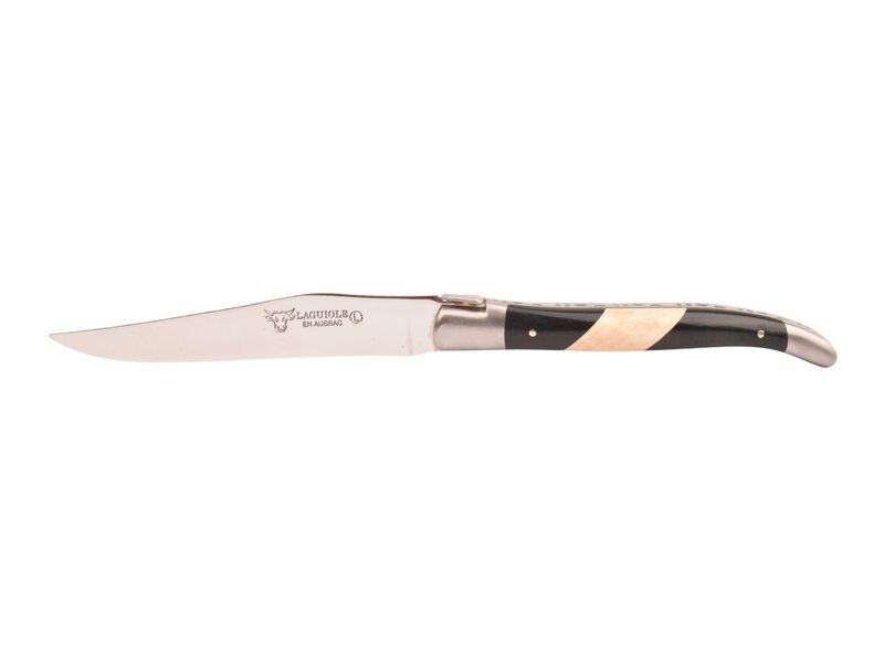 Laguiole en Aubrac 6 steakmessen diverse houtsoorten/paperstone - mat