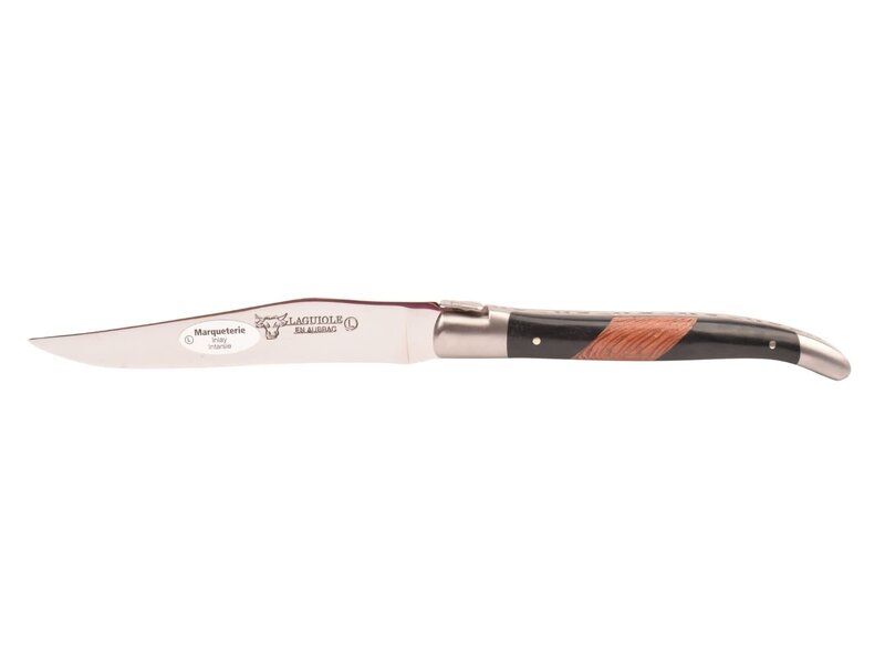 Laguiole en Aubrac 6 steakmessen diverse houtsoorten/paperstone - mat