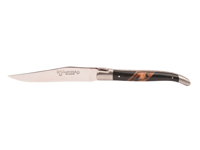 Laguiole en Aubrac 6 steakmessen diverse houtsoorten/paperstone - mat