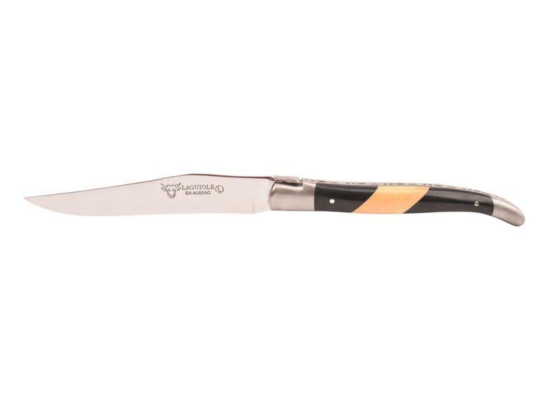 Laguiole en Aubrac 6 steakmessen diverse houtsoorten/paperstone - mat