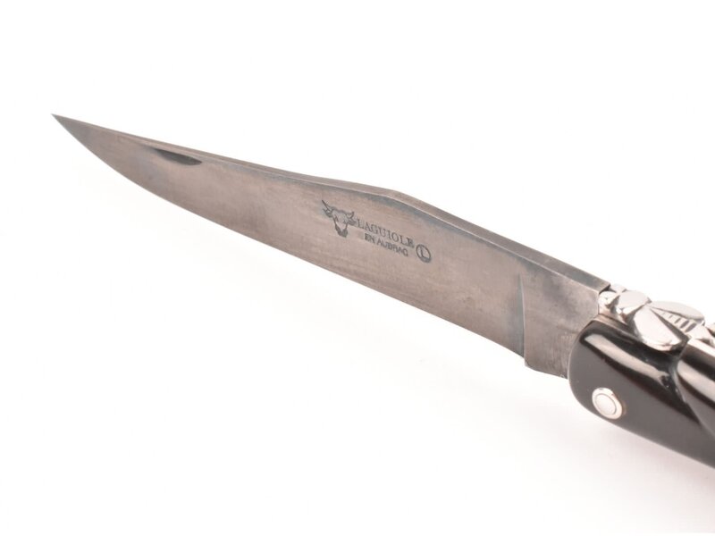 Laguiole en Aubrac 14cm buffel - carbonstaal - plein manche
