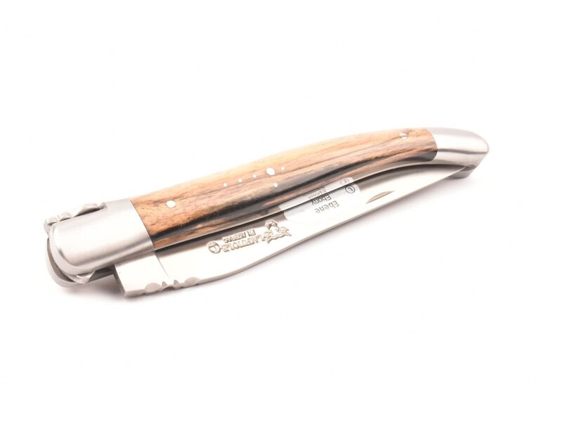 Laguiole en Aubrac 12cm ebben royal - platines guillochées - mat