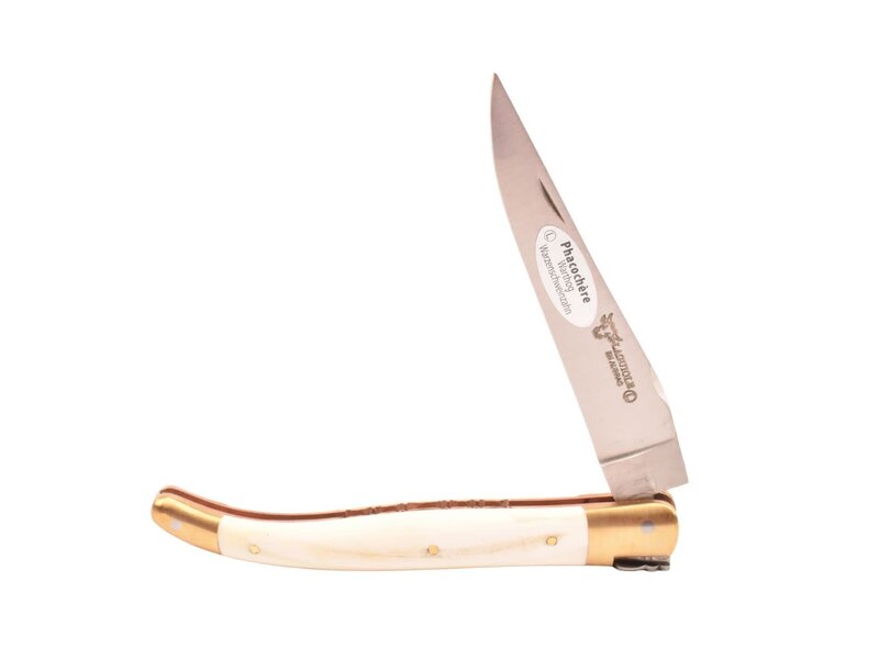 Laguiole en Aubrac 12cm phacochere - koperen platines guillochées - messing eindstukken