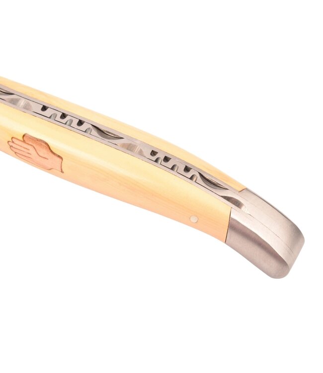 Laguiole en Aubrac 12cm buxus en olijfhout Antwerps handje - marqueterie - mat