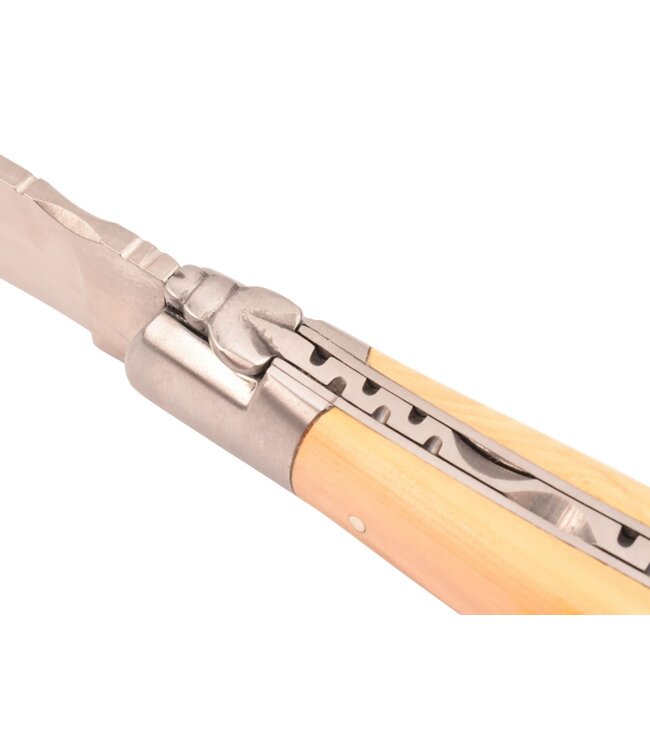 Laguiole en Aubrac 12cm buxus en olijfhout Antwerps handje - marqueterie - mat