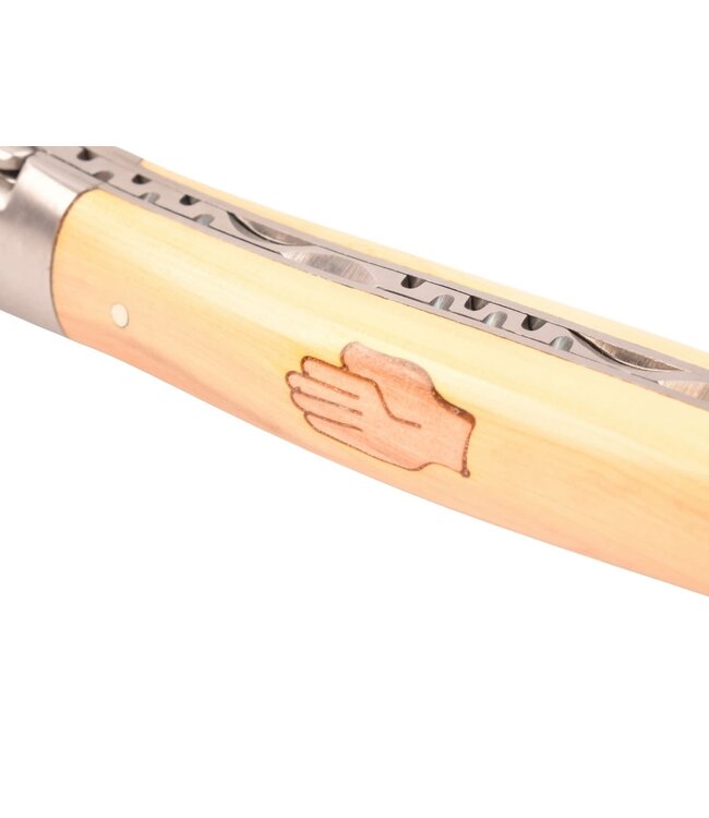 Laguiole en Aubrac 12cm buxus en olijfhout Antwerps handje - marqueterie - mat