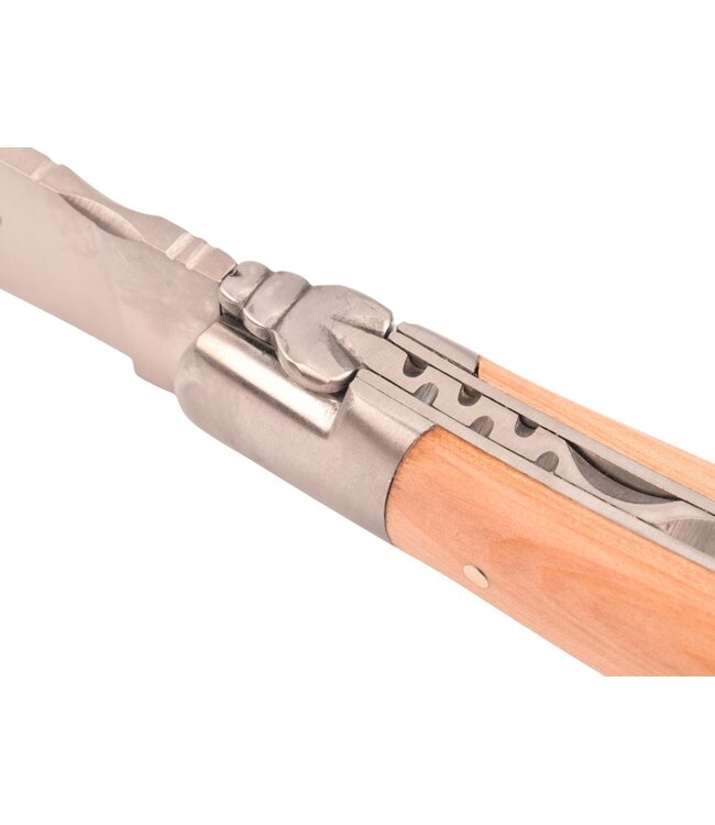 Laguiole en Aubrac 12cm olijfhout en buxus Antwerps handje - marqueterie - mat