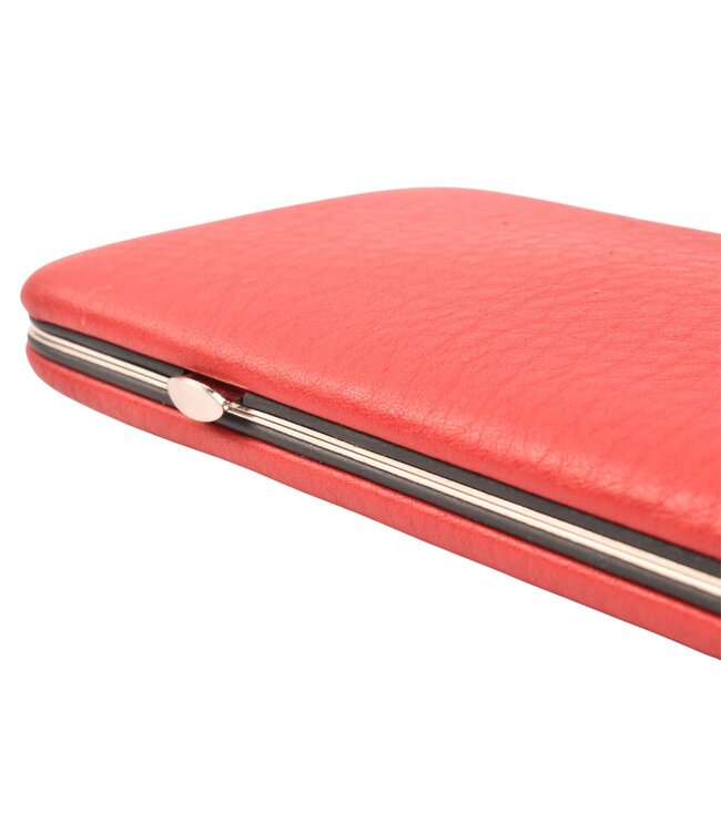 Dreiturm 7-delig nageletui (hardcase) met nageltang en 2 scharen - rood hertenleer