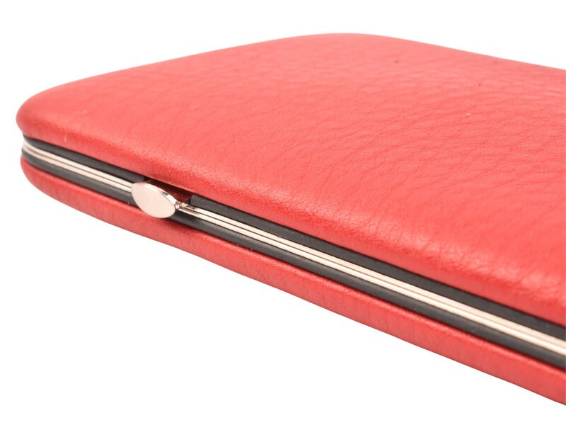 Dreiturm 7-delig nageletui met nageltang en 2 scharen - rood leder (hardcase)