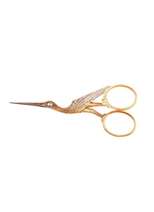 WASA vergulde borduurschaar in ooievaarmotief