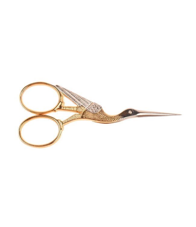 WASA vergulde borduurschaar in ooievaarmotief