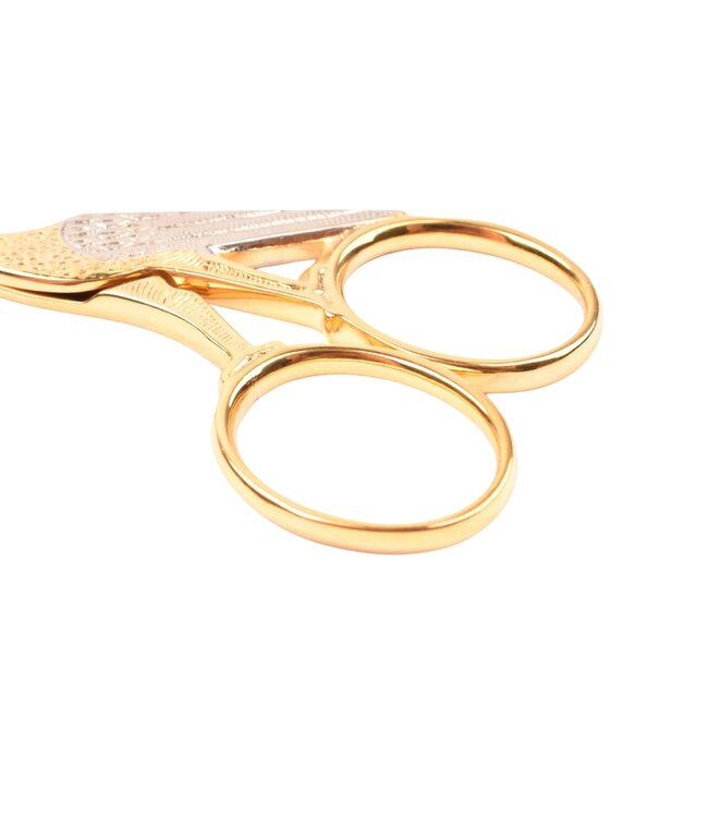 WASA vergulde borduurschaar in ooievaarmotief