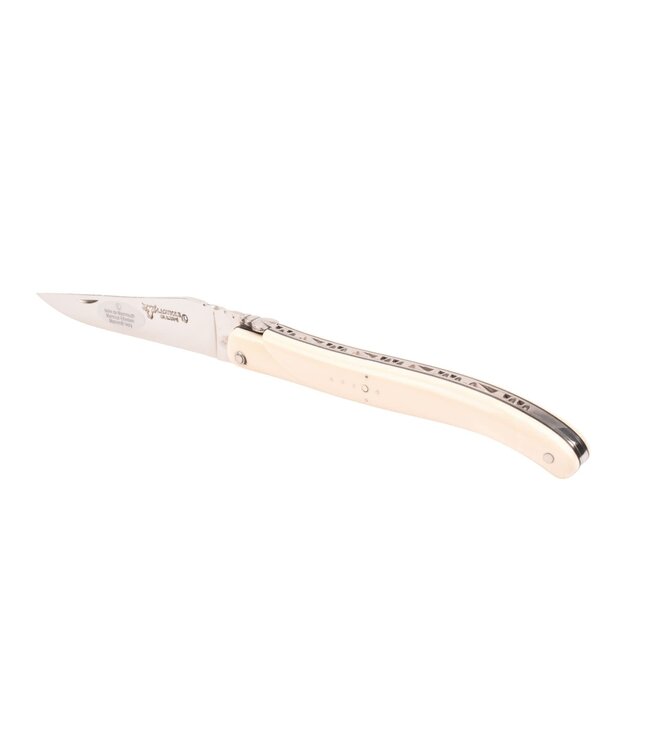 Laguiole en Aubrac 12cm mammoetivoor - plein manche - glanzend