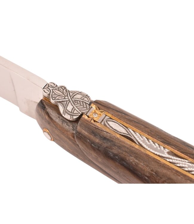 Laguiole en Aubrac 12cm morta - laiton - eclipse - plein manche