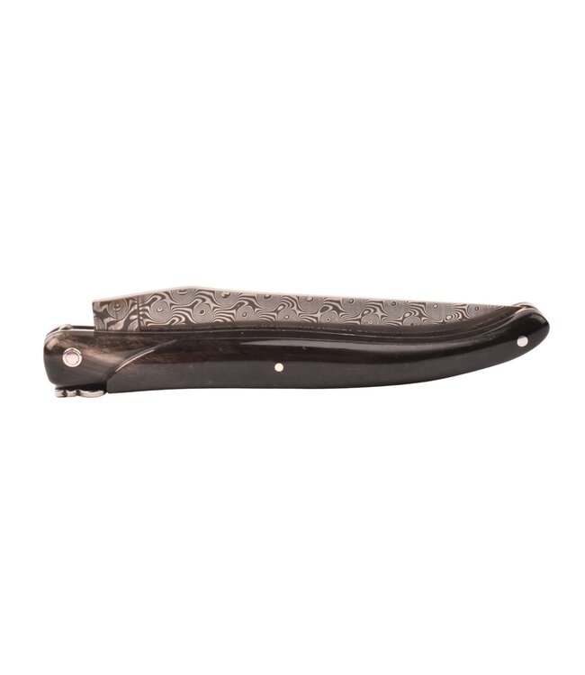 Laguiole en Aubrac 12cm buffelhoorn - damast - plein manche