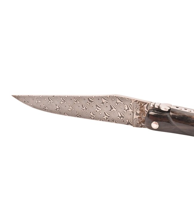 Laguiole en Aubrac 12cm buffelhoorn - damast - plein manche