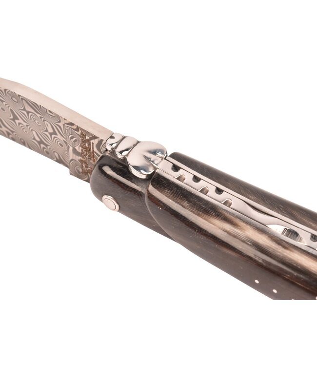 Laguiole en Aubrac 12cm buffelhoorn - damast - plein manche