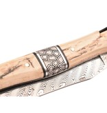 Laguiole en Aubrac Belle pièce 2025/1 - 12cm croute d' ivoire de mammouth - damast balbach - plein manche