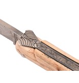 Laguiole en Aubrac Belle pièce 2025/1 - 12cm croute d' ivoire de mammouth - damast balbach - plein manche