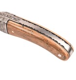 Laguiole en Aubrac Belle pièce 2025/1 - 12cm croute d' ivoire de mammouth - damast balbach - plein manche